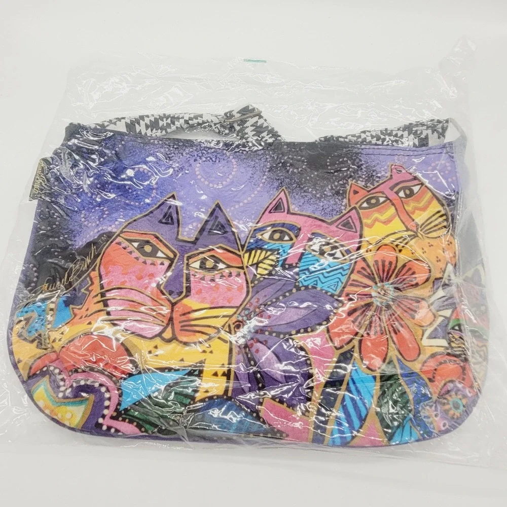 Laurel Burch Crossbody Bag Laurel's Garden Pattern Cats &‎ Flowers